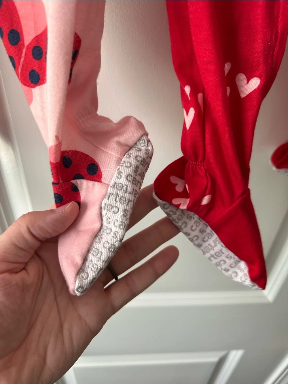 Carter's Pink Ladybug & Red Heart Footed One-Piece Set